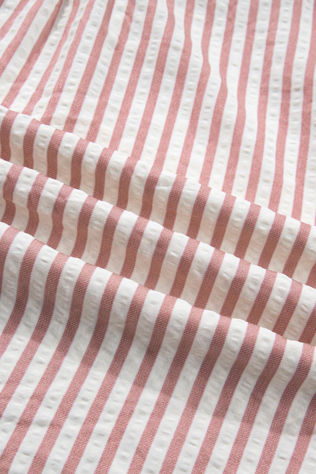 Pink Stripe Leopard Trim V Neck Button Down Half Sleeve Shirt