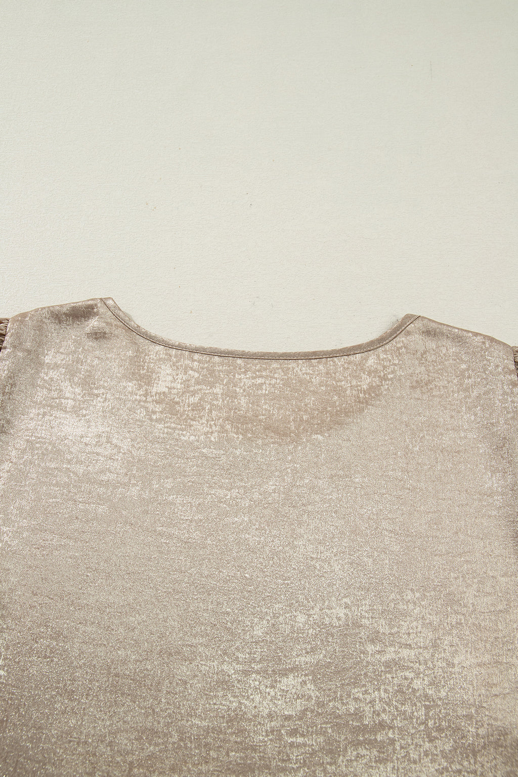 Apricot Plus Size Metallic Long Flounce Sleeve Blouse