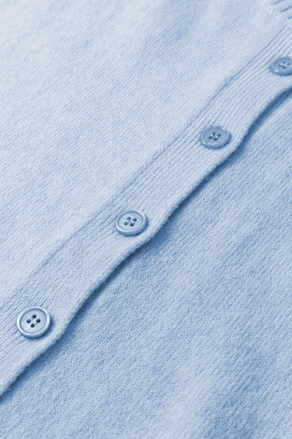 Beau Blue 3/4 Sleeve Boxy Knit Button Down Sweater Cardigan