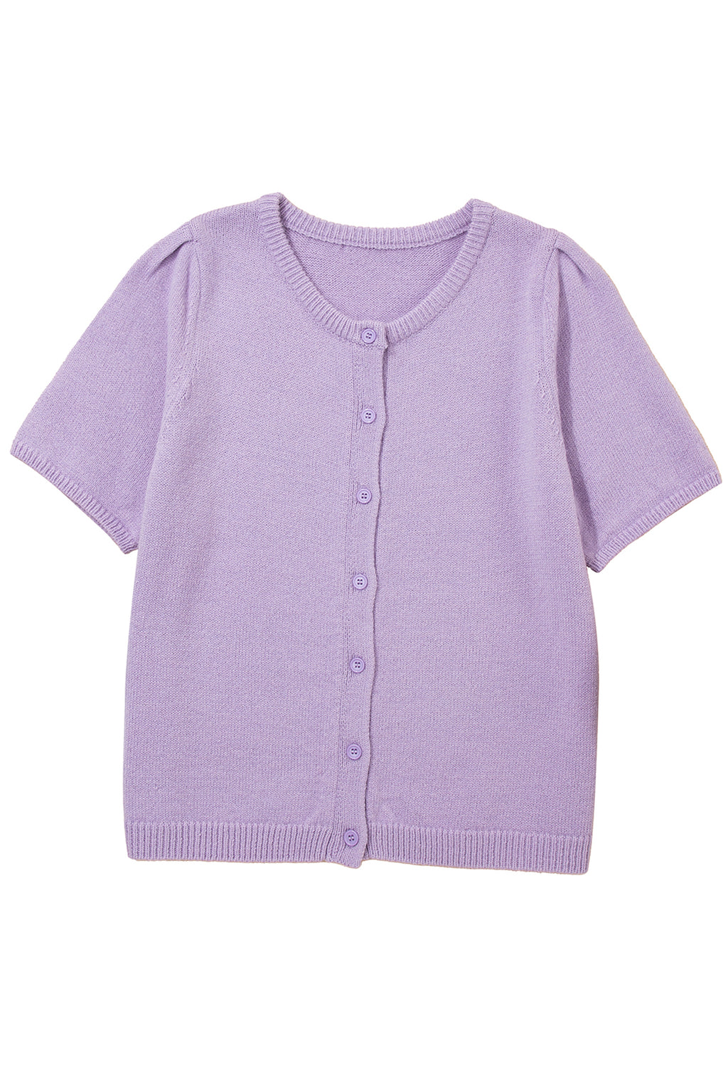 Orchid Petal Short Sleeve Soft Cardigan Sweater T Shirt